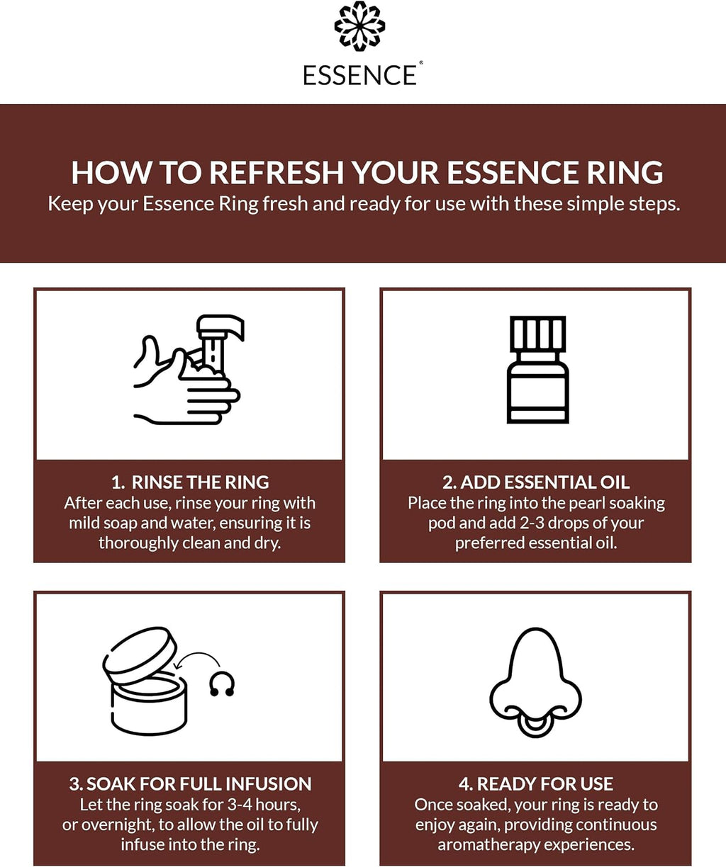 Essence Wearable Aromatherapy Nasal Diffuser – Coffee Essential Oil | Nose Ring Refresh Kit – Personal Scent Clip for