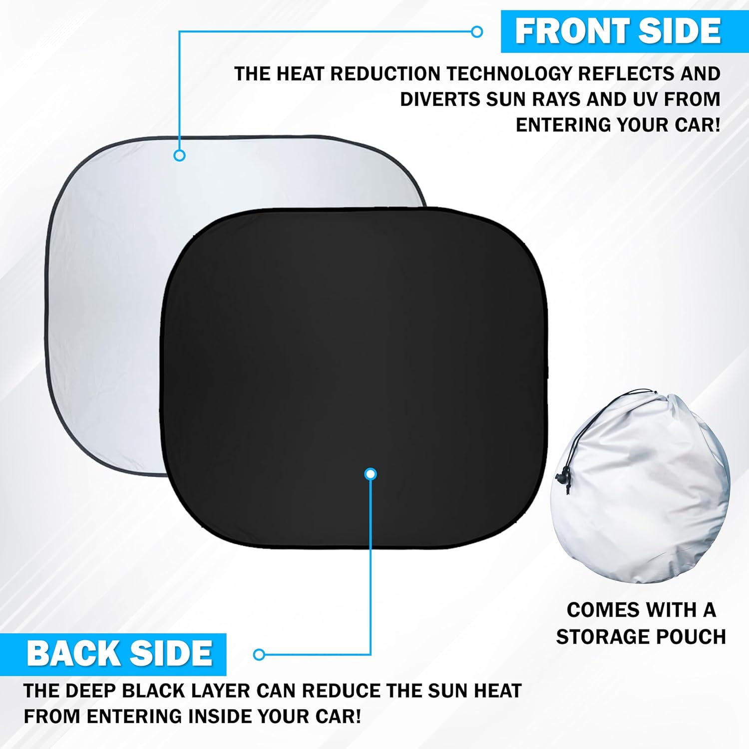 Car Windshield Sun Shade Foldable | Front Windshield Shade for Sun, Heat and UV Rays | Sunshade for Car Front Window