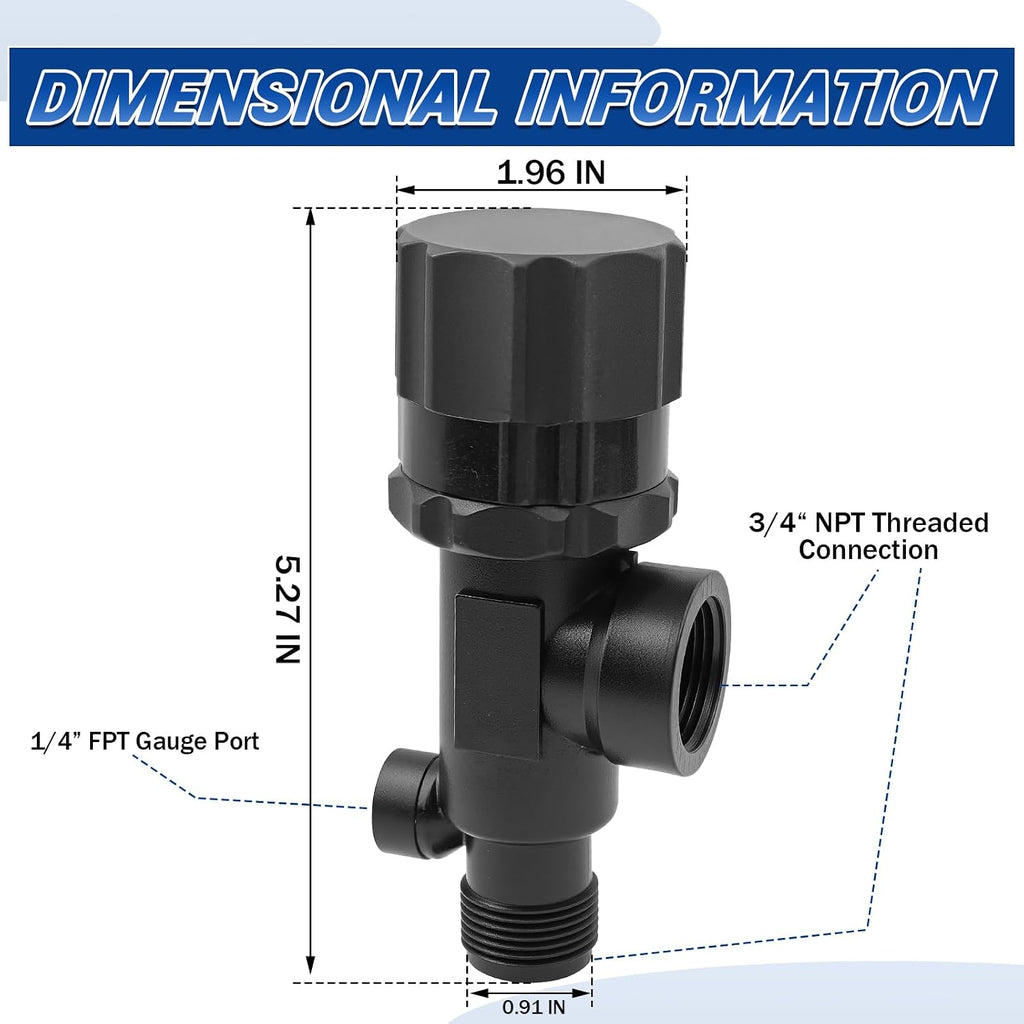 23120-3/4-PP Adjustable Pressure Relief Valve - 3/4" NPT Inlet/Outlet