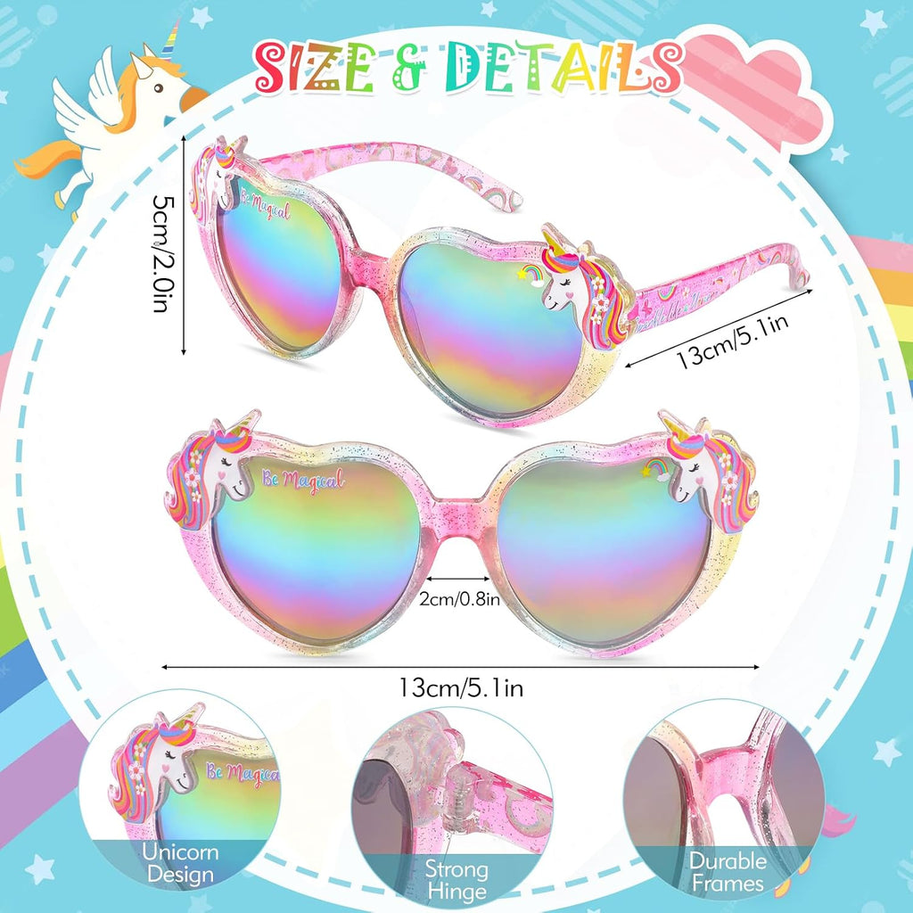 3 Pairs Kids Sunglasses Girls,UV Protection Sunglasses Toddler Eyewear for Party Favors Beach Glasses Age 3-12
