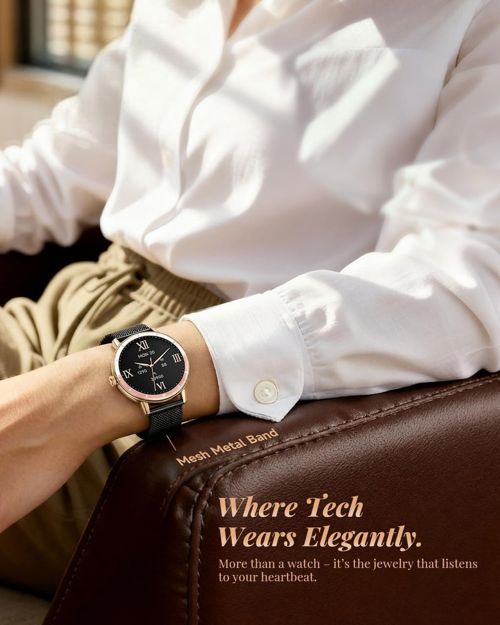 Smart Watch for Women Men with Two Bands, 40mm HD Smartwatch, Compatible with Android & iOS, Answer/Make Calls
