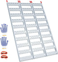 Aluminum Tri-Folding Truck Ramps 1600Lbs Max, Loading Ramps for Pickup Trucks Bed, Trailers Ramp with Load Straps for