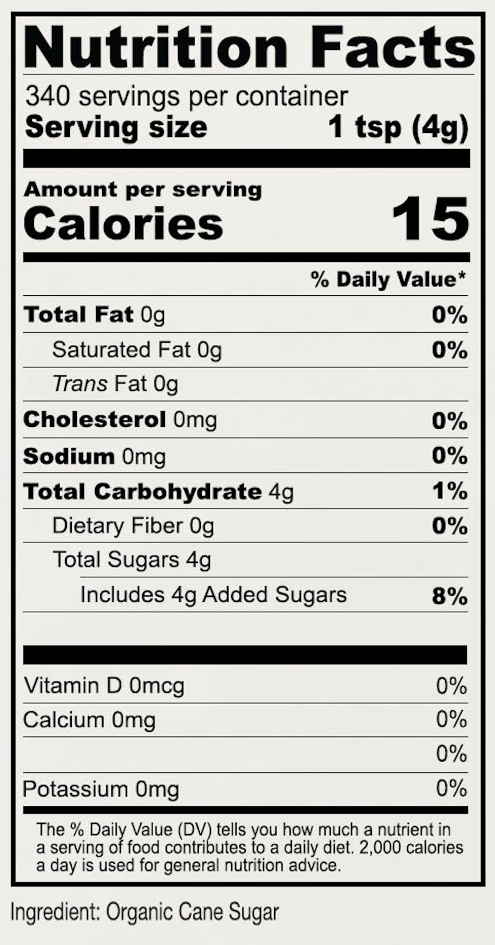 Organic Cane Sugar, 3 lb, Granulated, Gluten Free & Non GMO