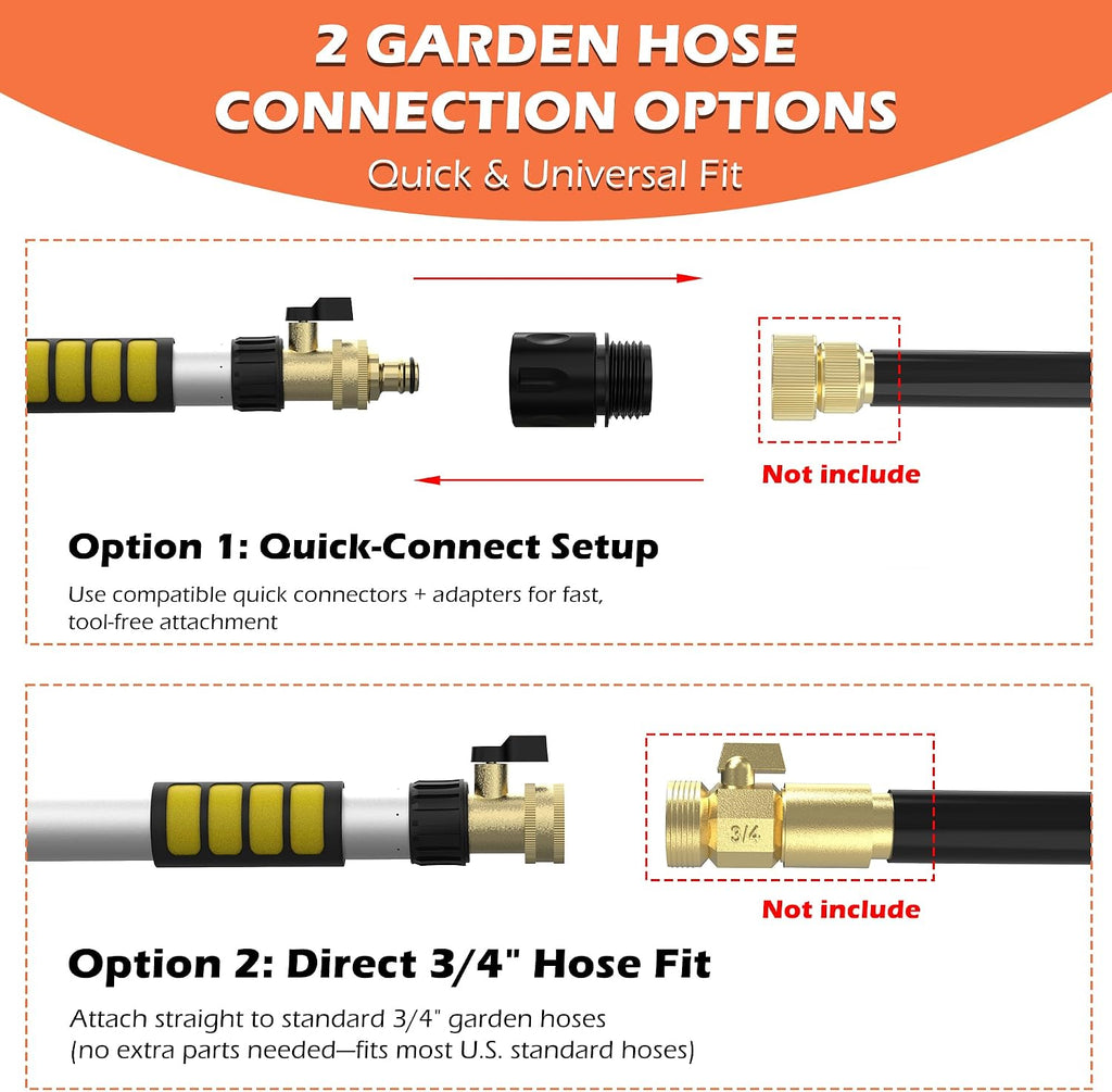 18FT Reach Gutter Cleaning Tool, Gutter Wand with Hose Attachment