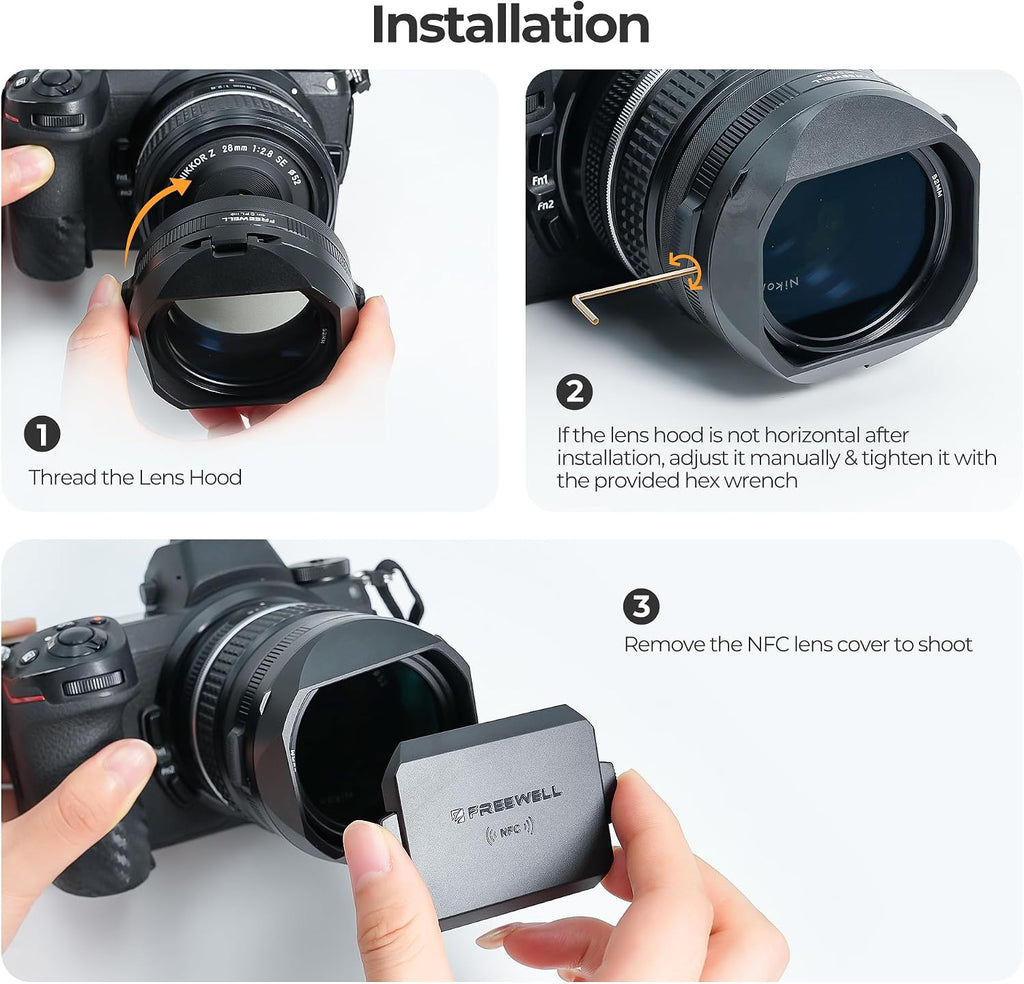 The Real Lens Hood – CPL/Mist Filter, Quick Flip, Touchless Adjustment for Nikon NIKKOR Z 40mm f/2 (Black)