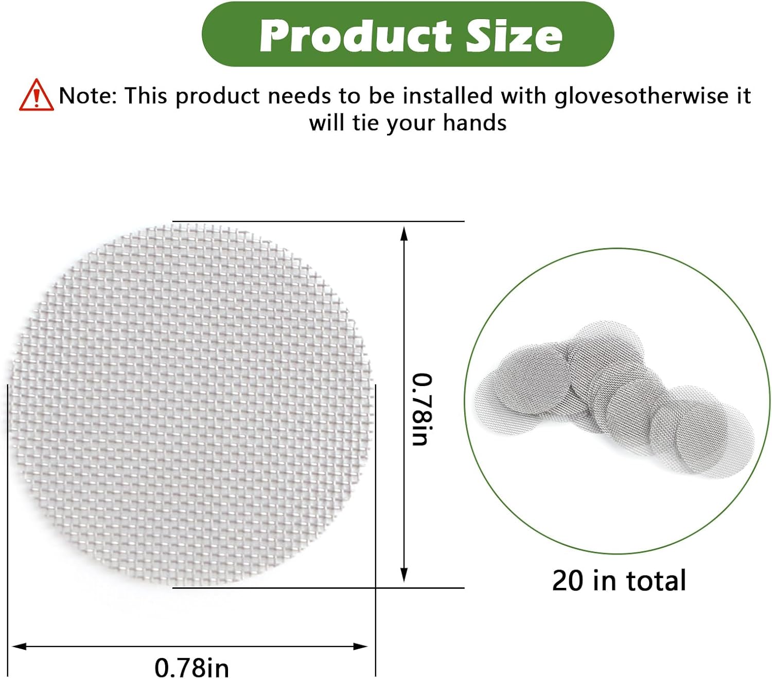 PLUMBING PACK OF 20 FAUCET AERATOR SCREENS Stainless Steel 13/16" O.D.