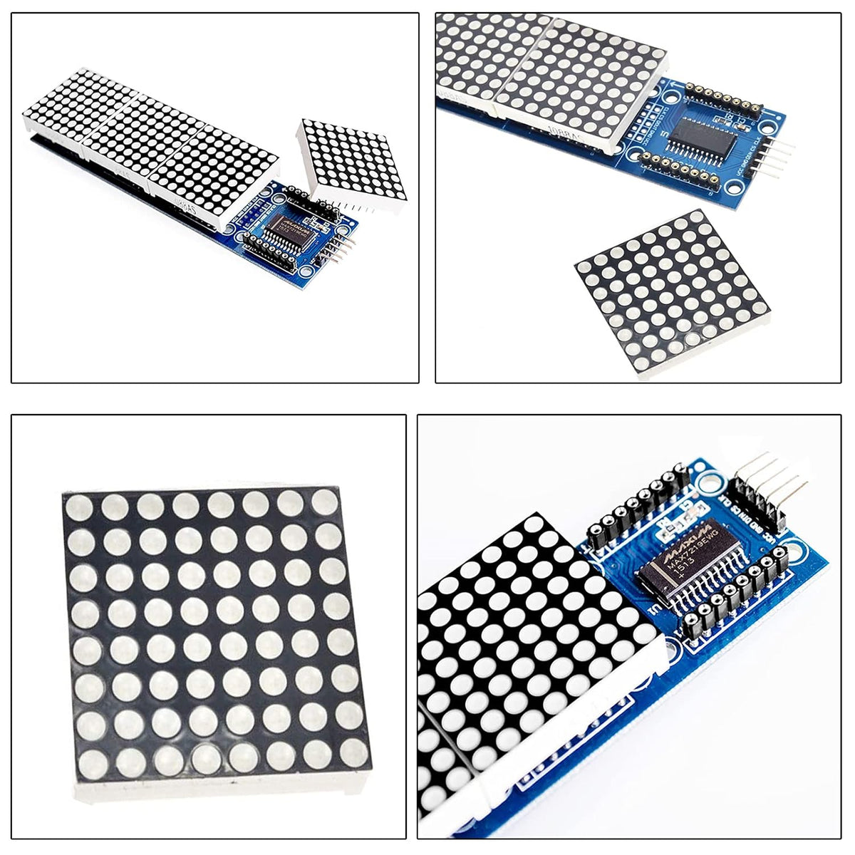 3PCS MAX7219 Dot Matrix Module 32x8 4 in 1 LED Display Modules Drive with 5Pin Wires for Arduino Raspberry Pi (Red)