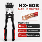 LingChievo Battery Cable Wire Crimper Tool for AWG 8-1/0 Lug&Terminal