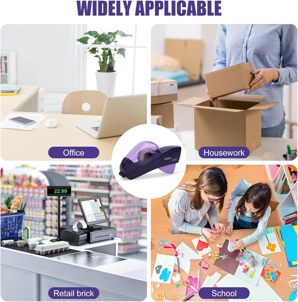 Automatic Tape Dispenser, Handheld & Portable Design