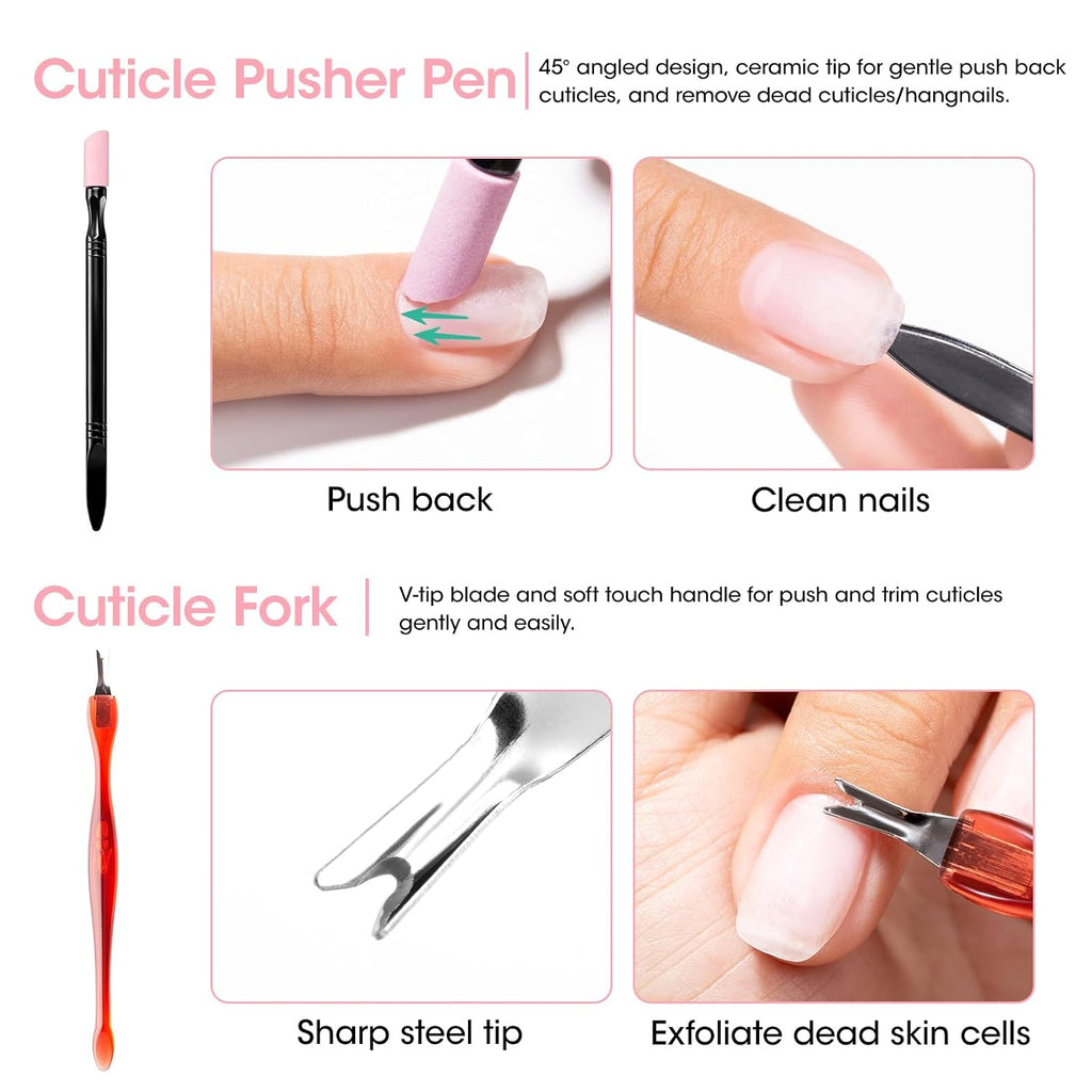 Nail Care Kit with 10PCS Manicure Tools: Nail Strengthener Sakura