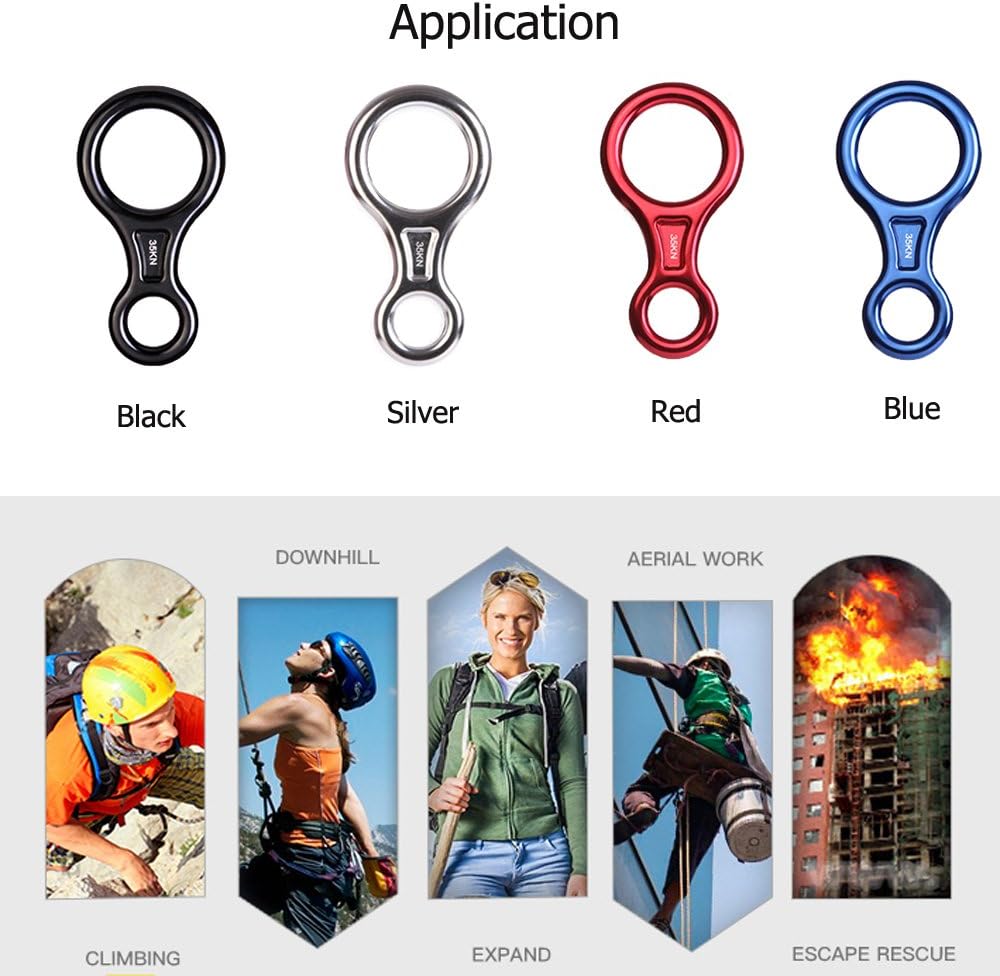 35KN Super 8 Belay Device Titan Figure 8 Descender for Climbing Rigging Plate Downhill Heavy Duty Equipment