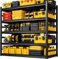72''H Garage Shelving, 5 Tier Heavy Duty Shelving with Side Rails | 2500 lbs Capacity Garage Storage