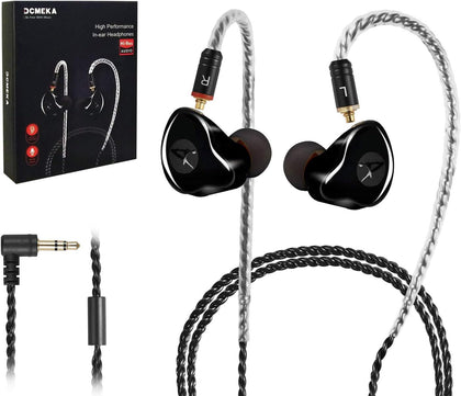 Dual Dynamic Driver IEM Earphones, HiFi Stereo In Ear Monitor Headphones | Wired Earbuds with Detachable Cable, Noise
