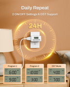 Indoor 24H Programmable Digital Timer Outlet, Slim 1 Outlet, 4 Pack