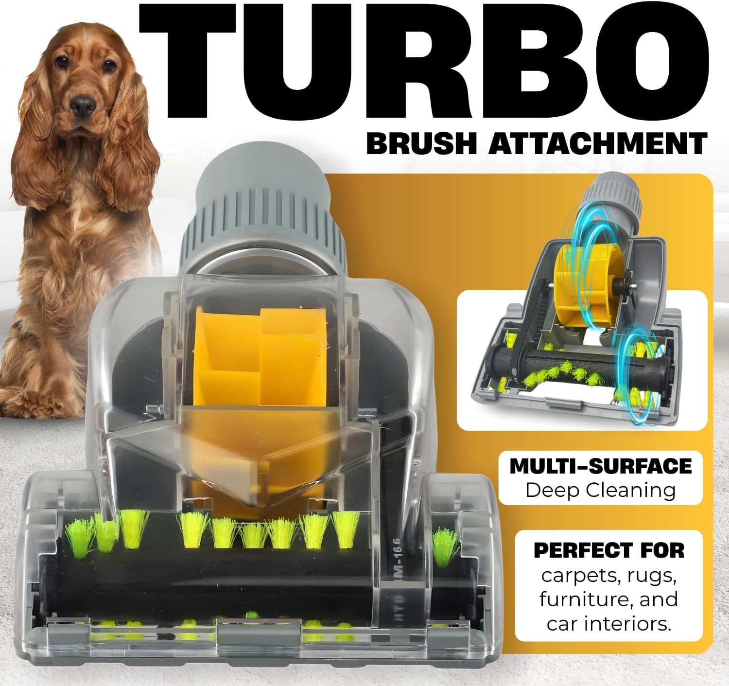 Household Cleaning Kit Vacuum Cleaner Accessories & Air Driven Pet Upholstery Turbo Brush Vacuums Nozzle Tool Pet