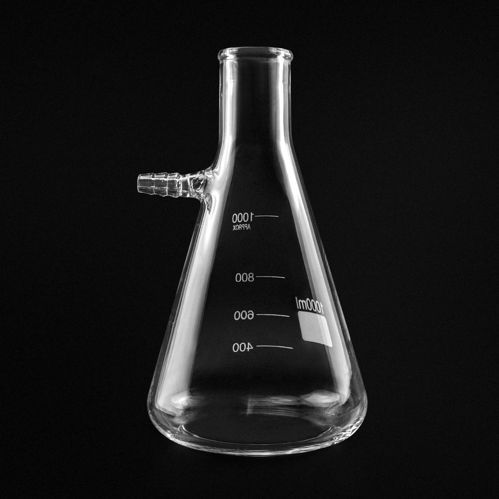 1000ml Borosilicate Glass Filtering Flask with Tubulation, 1 Pack