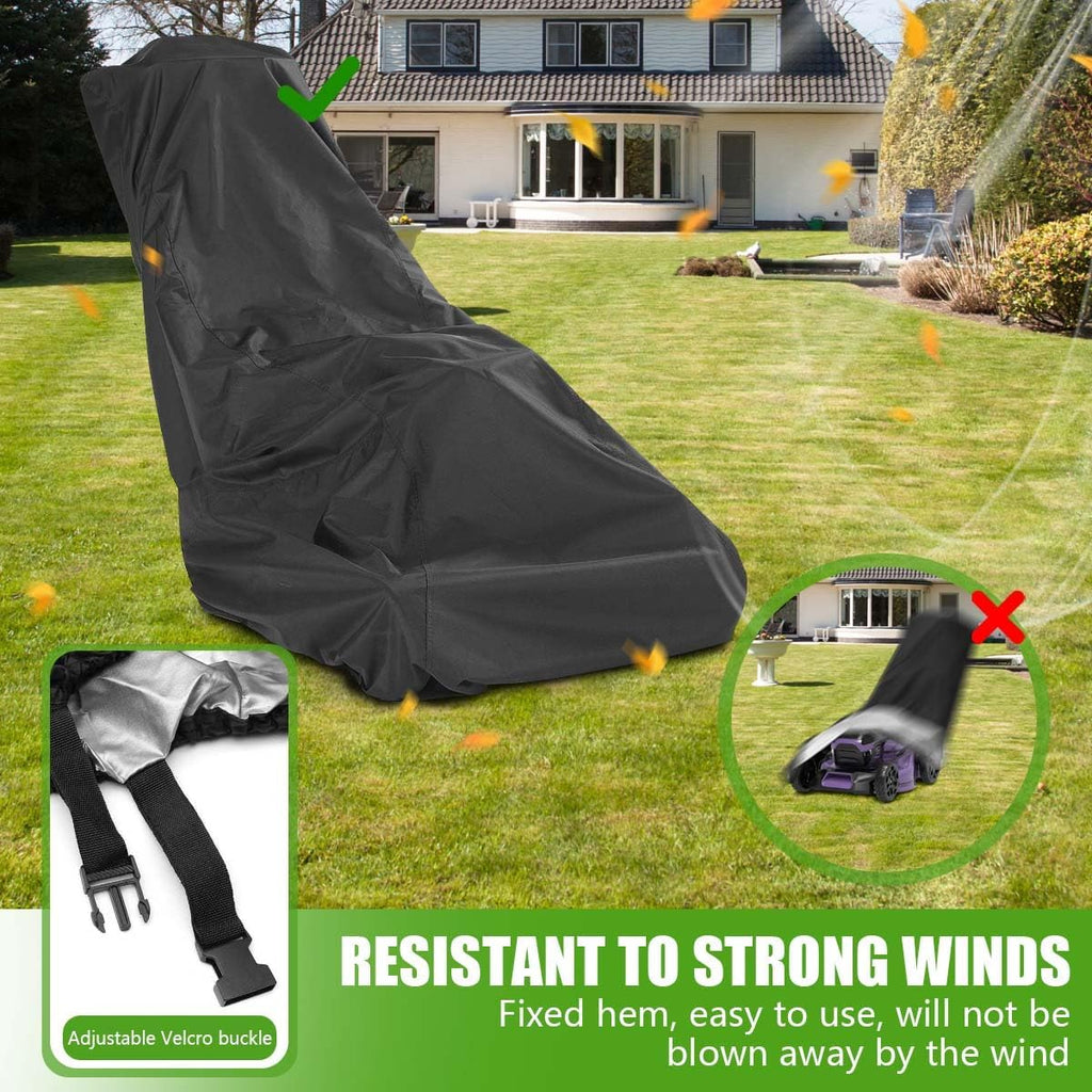 Outdoors Lawn Mower Cover Heavy Duty Waterproof Polyester Oxford Protection Push Mower Cover with Drawstring and