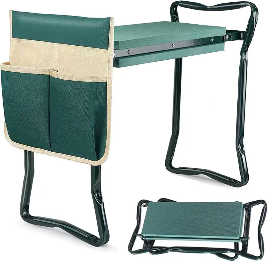 Garden Kneeler and Seat with Thicken & Widen Soft Kneeling Pad,Foldable Garden Stool Heavy Duty Gardening Bench for