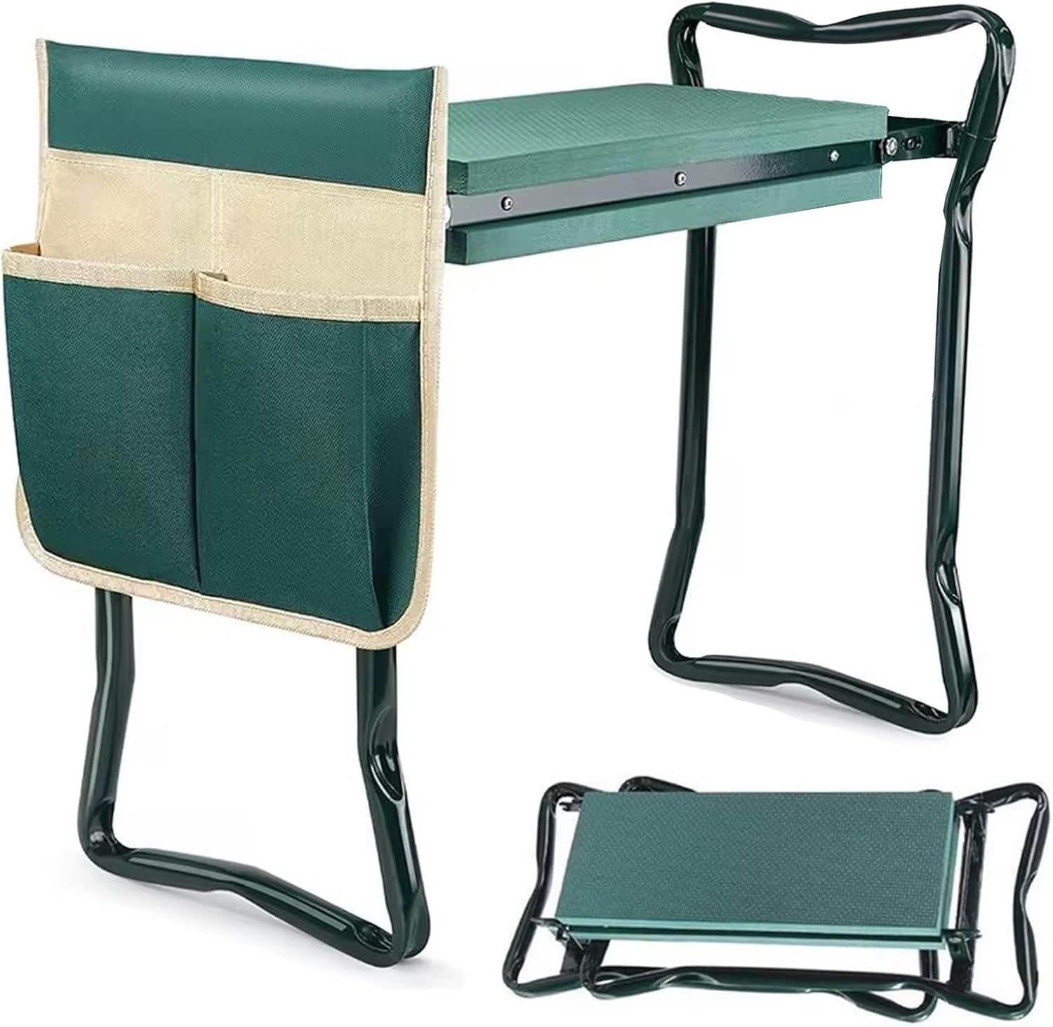 Garden Kneeler and Seat with Thicken & Widen Soft Kneeling Pad,Foldable Garden Stool Heavy Duty Gardening Bench for