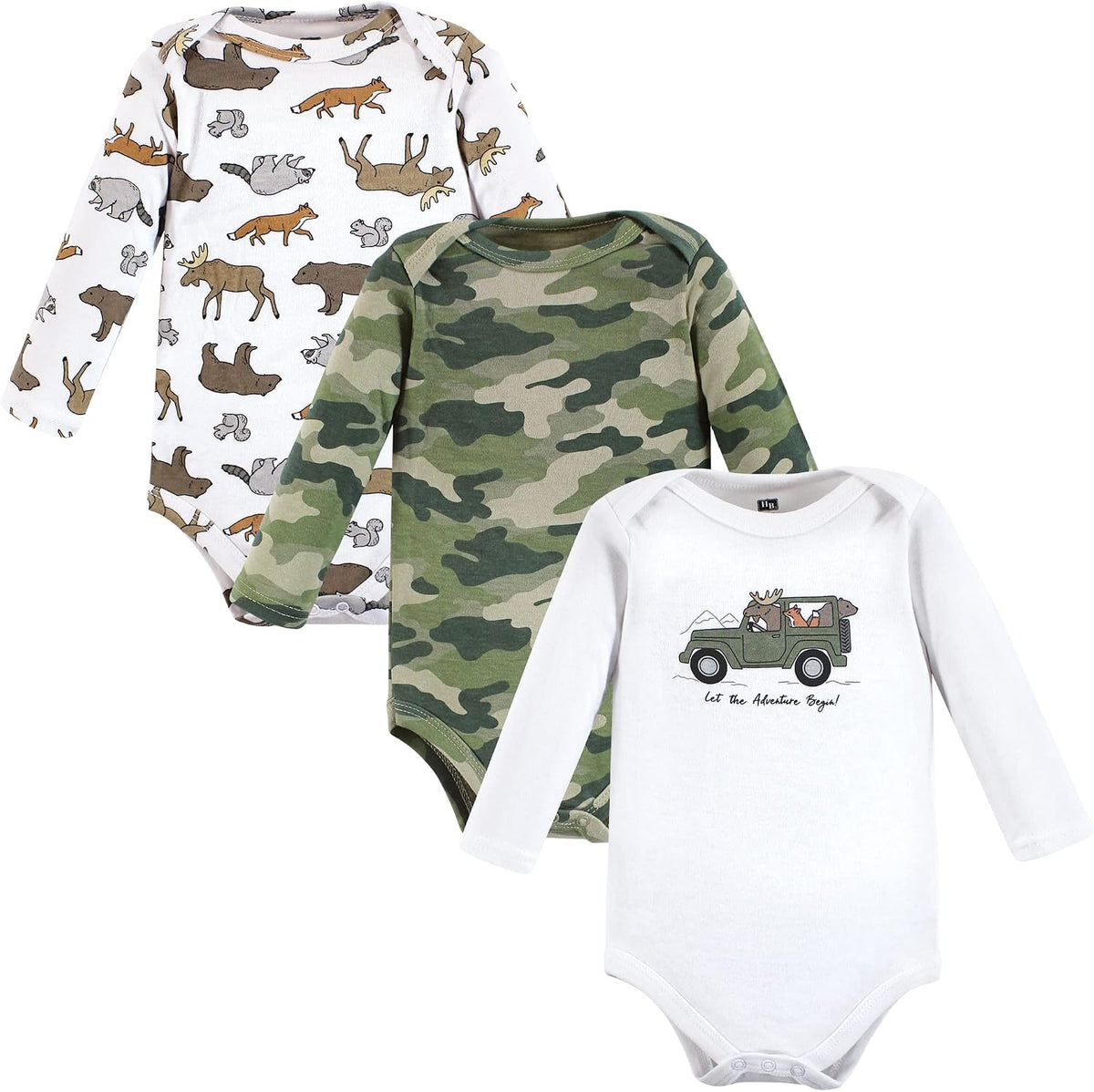 baby-boys Cotton Long-sleeve Bodysuits 3-pack