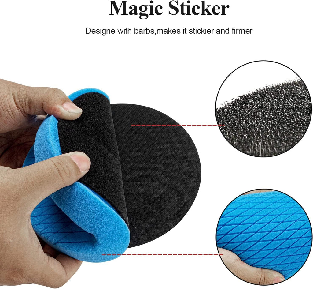 6" Buffing Polishing Pads, 6Pcs 165mm Face for 6Inch Backing Plate | Compound Buffing Sponge and Woolen Pads Cutting