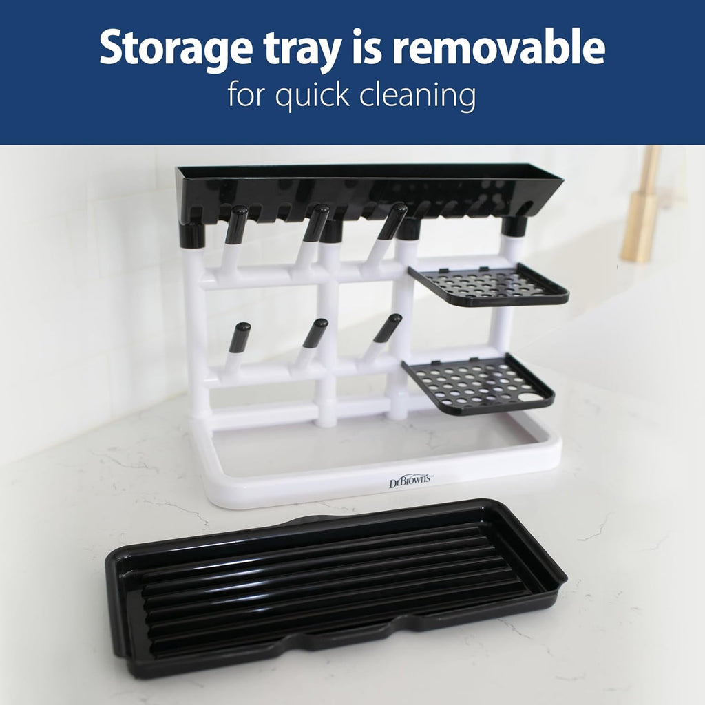Drying Tower, Stand-Up Drying Rack, Countertop Baby Bottle Drying with Organized Storage for Baby Essentials, Space
