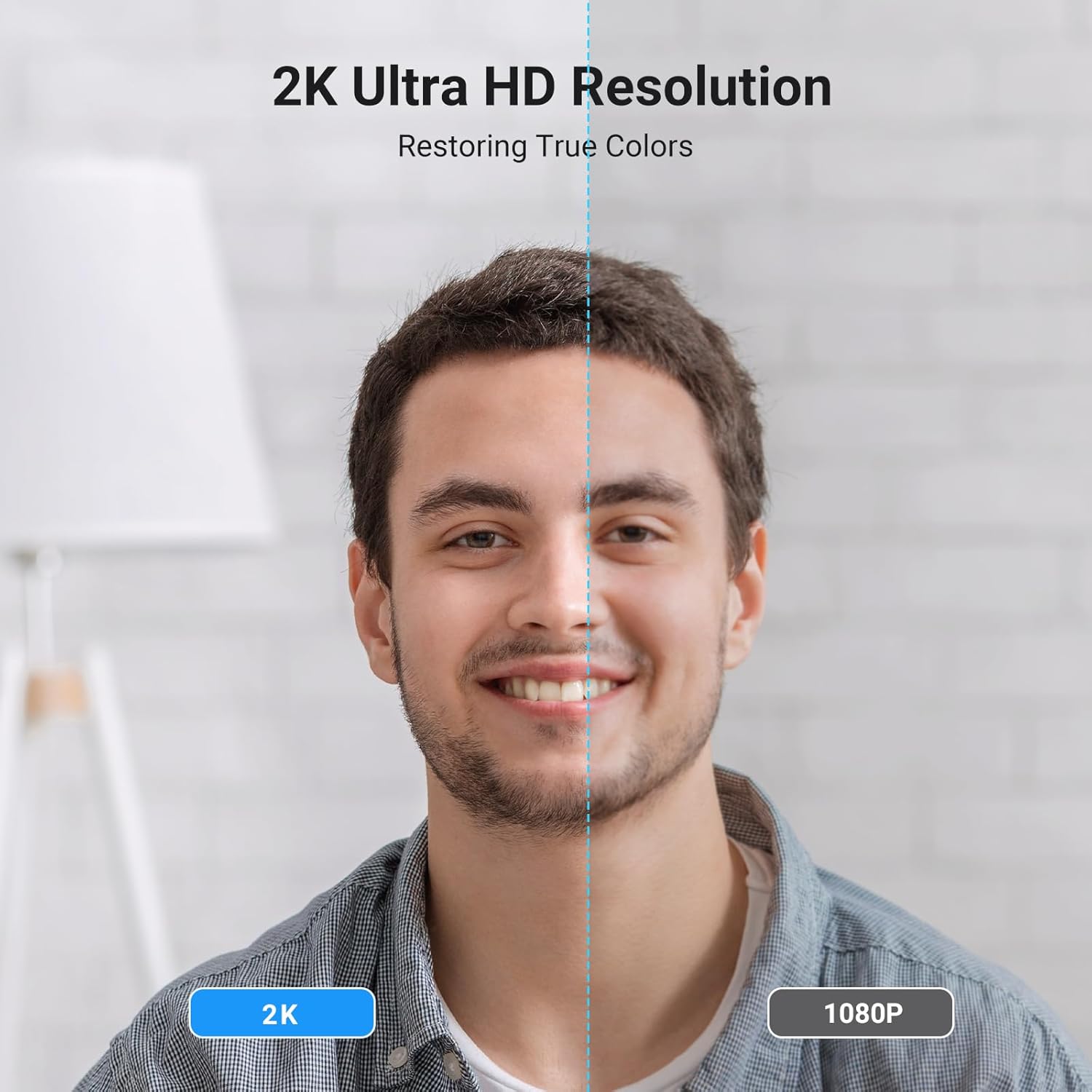 2K Webcam for PC Ultra HD 1080P Computer Webcam with Microphone, PC Camera with Privacy Cover, USB Web Camera for