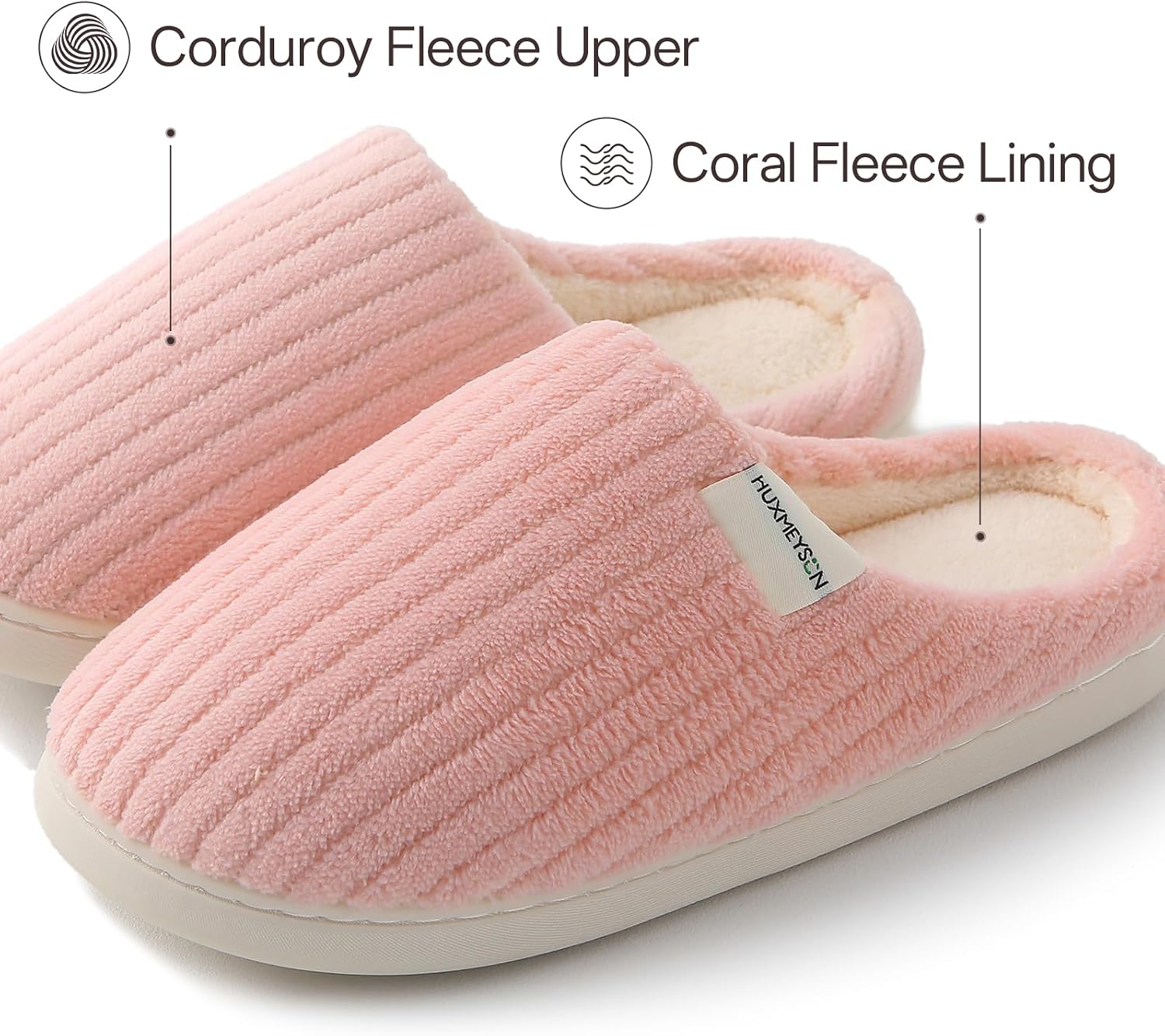 Slippers for Women, Warm Memory Foam Comfy House Slippers with Anti-Skid Rubber Sole for Indoor and Outdoor