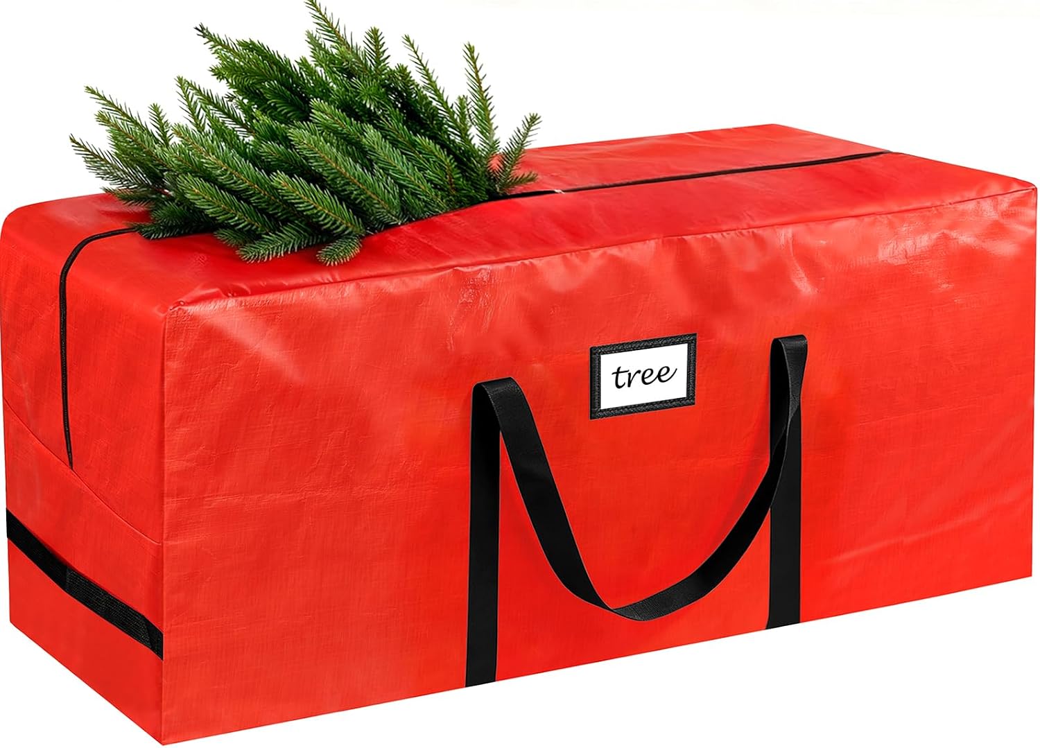 7.5 ft Christmas Tree Storage Bag, Fits Artificial Xmas Holiday Tree-Red | Durable Christmas Tree Storage Box