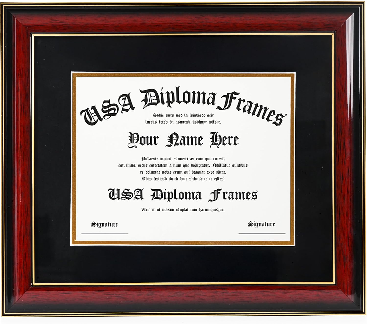 8.5x11 Diploma Frame with Mat. Certificate Holder for University, College, or Technical School Degrees – 15.5”x18”