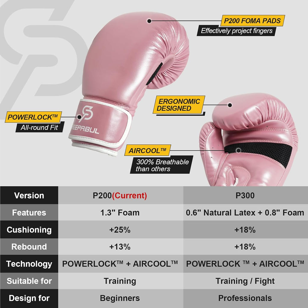 Boxing Gloves for Men & Women, Beginner Kickboxing, 8-16oz