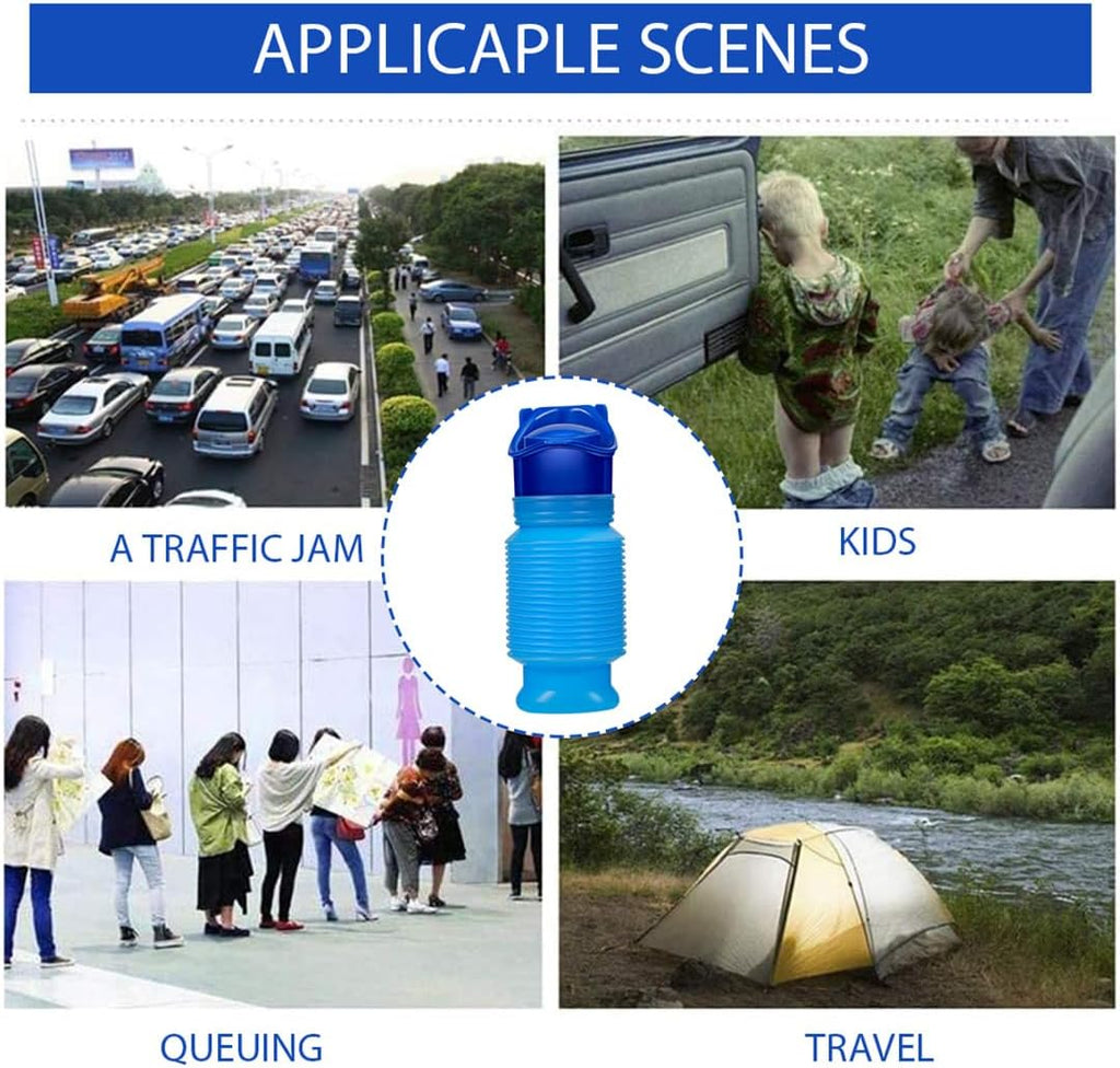 Emergency Toilet Portable Potty Pee Bottles for Male Female Kids Shrinkable Urinal Urine Bottle Outdoor Camping