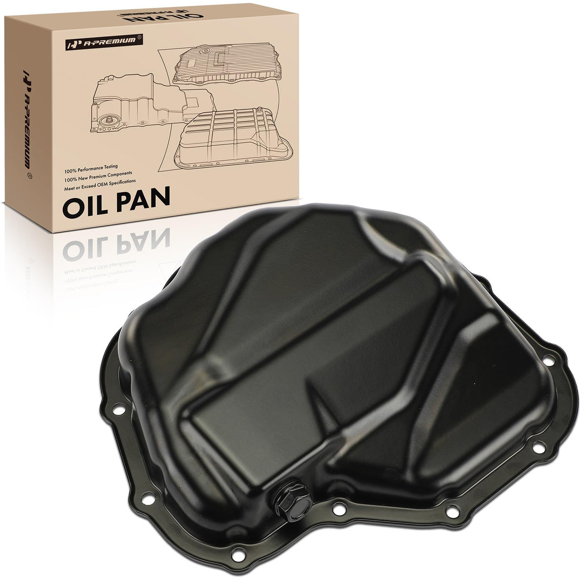 A-Premium Engine Oil Pan Sump with Drain Plug Compatible with Hyundai
