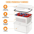 5-Pack Fruit Storage Containers for Fridge with Removable Colanders, 4 in 1 Produce Storage Containers with Lids