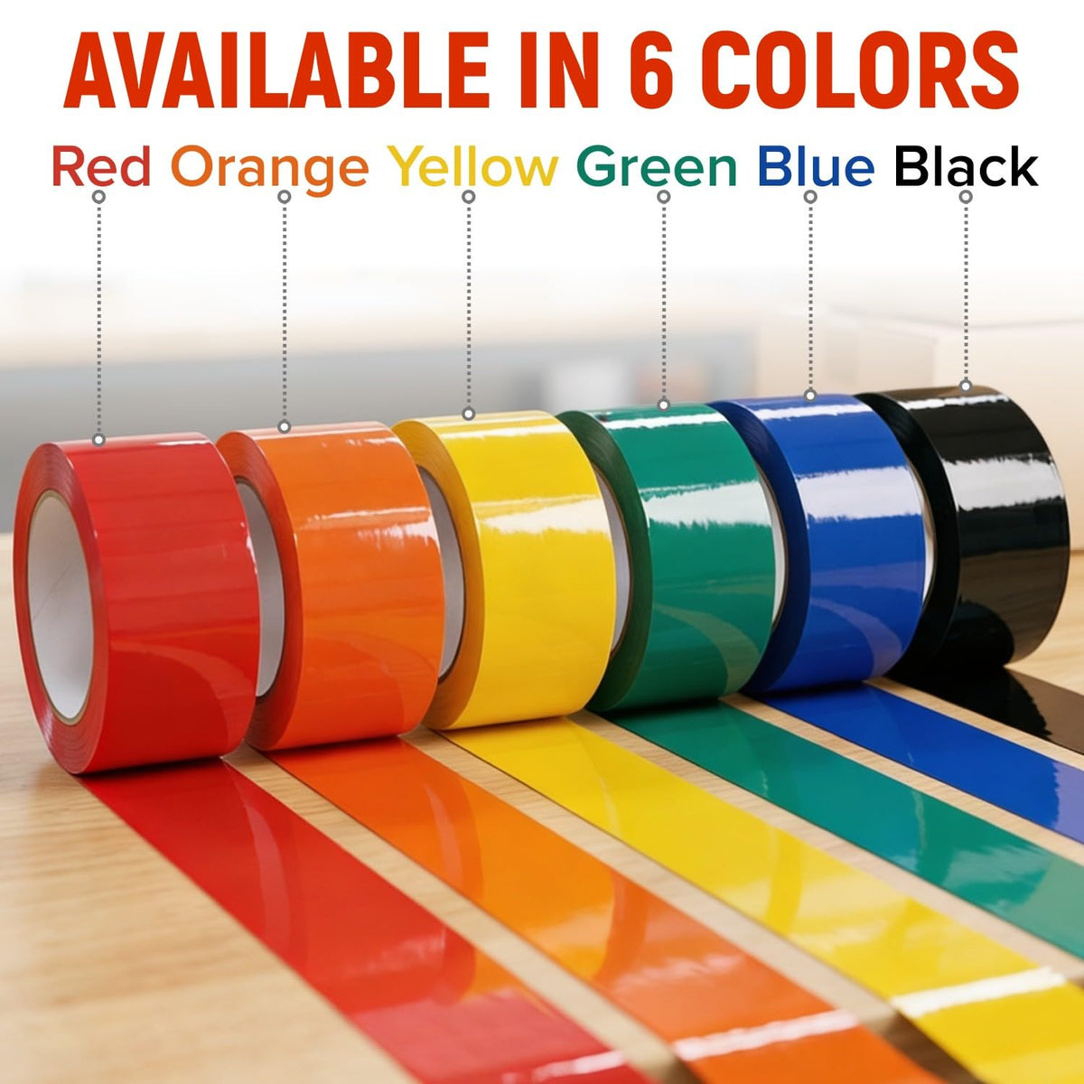 2" x 110 Yards Orange Packing Tape, 12 Rolls