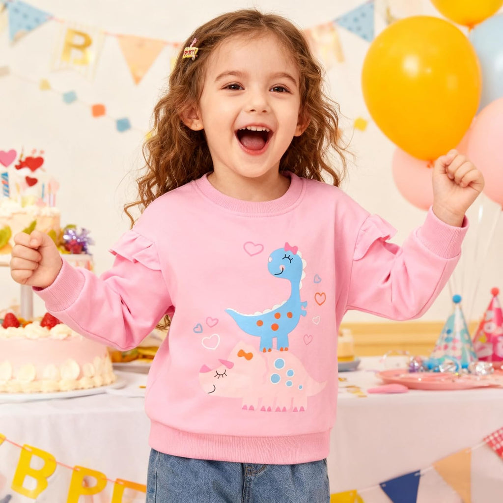 Toddler Girls Sweatshirts Crewneck Hoodies Long Sleeve Collage T Shirts Kids Pullover Tops