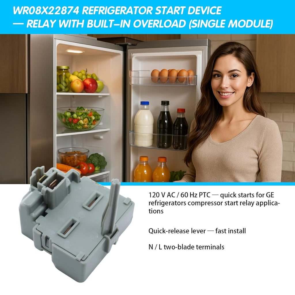 WR08X22874 AP5970731 PS11701228 Refrigerator Compressor Start Relay Kit