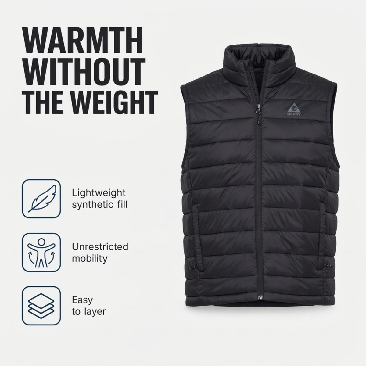 Mens Puffer Vest - Packable Lightweight, Quilted Winter Outerwear
