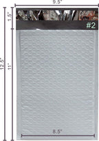 Poly Bubble Mailers 8.5x12 200 Pack Usable Space 8.5x11 PM#2-200