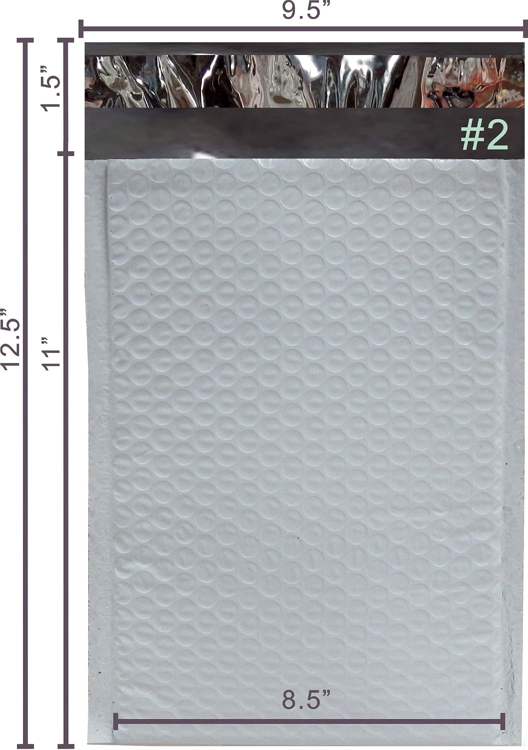 Poly Bubble Mailers 8.5x12 200 Pack Usable Space 8.5x11 PM#2-200