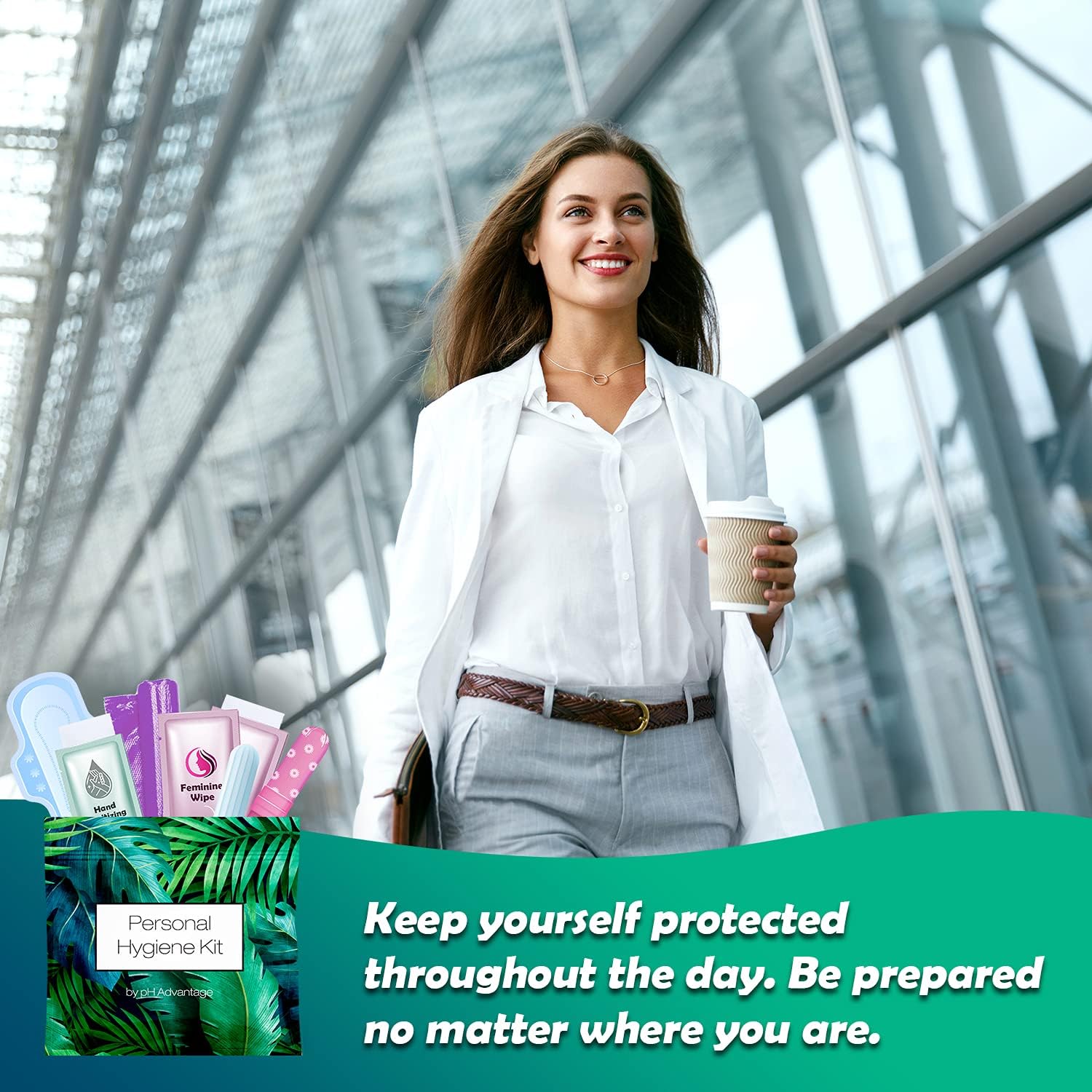 Green Fern Style Menstrual Kit All-in-One 50 Pack | Convenience on The Go | Period Kit Pack for Travelling, Tweens &