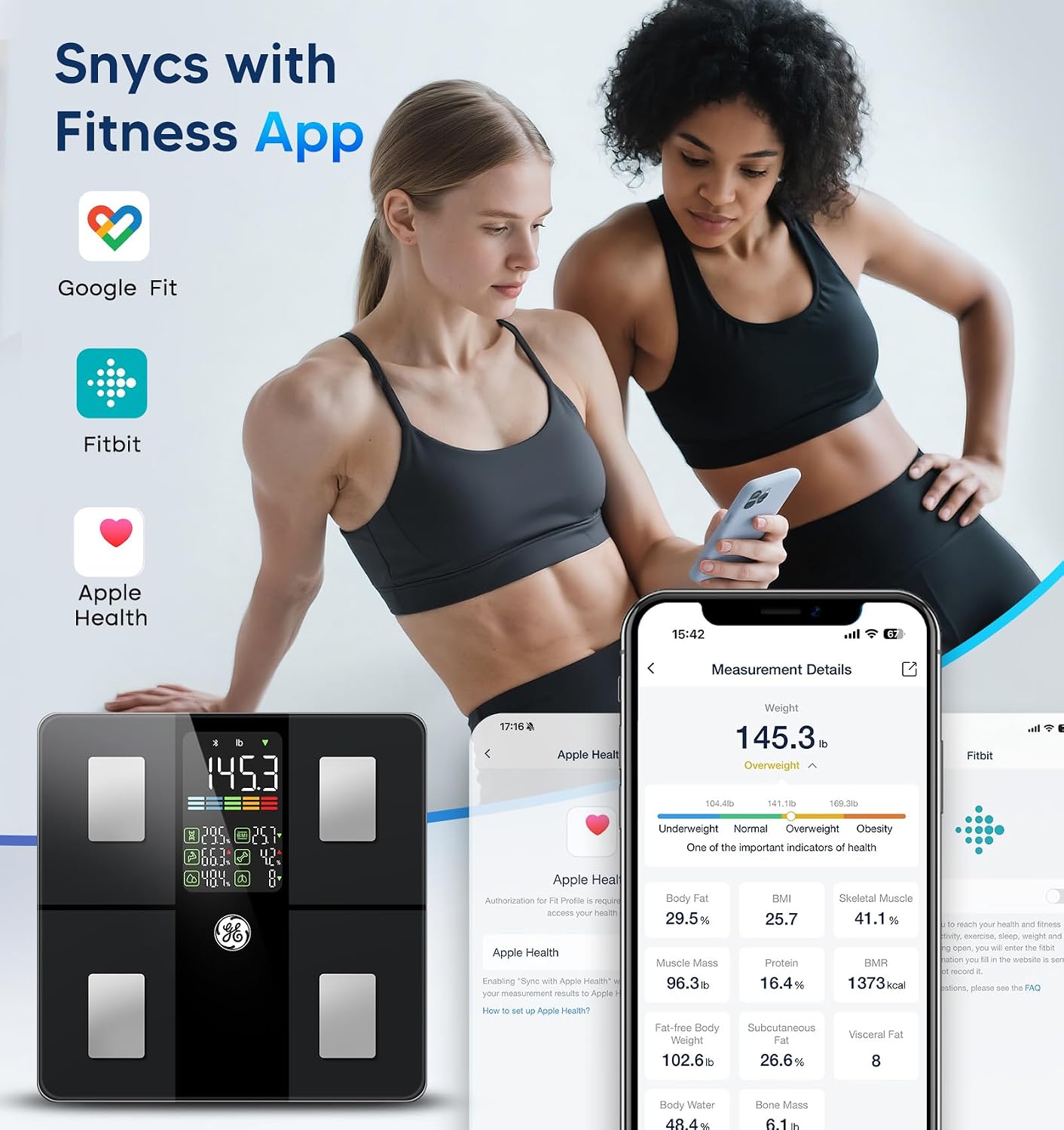 Smart Scale for Body Weight, BMI, Body Fat, Muscle Mass, Large Display | 14 Metrics Body Composition Scale for