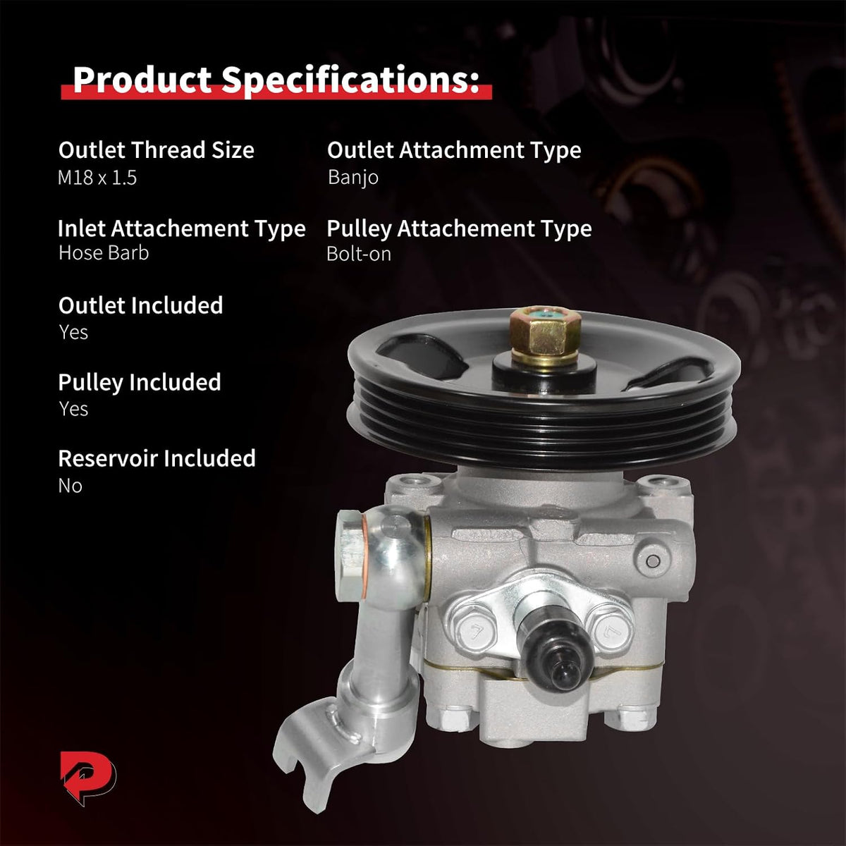 PHOBOOS Power Steering Pump Fit for Nissan Altima/Maxima/Quest