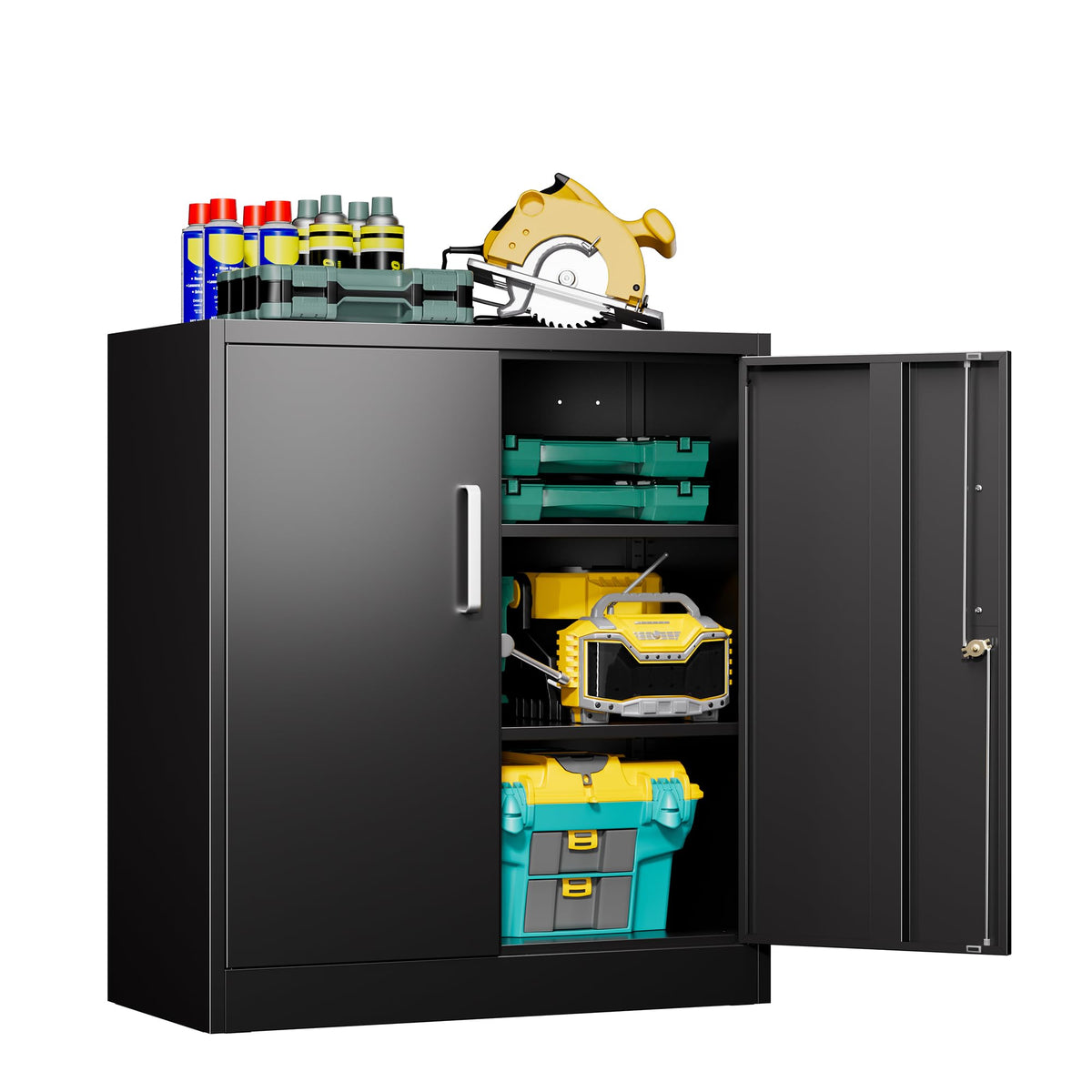 Metal Garage Storage Cabinet, Lockable Utility Storage