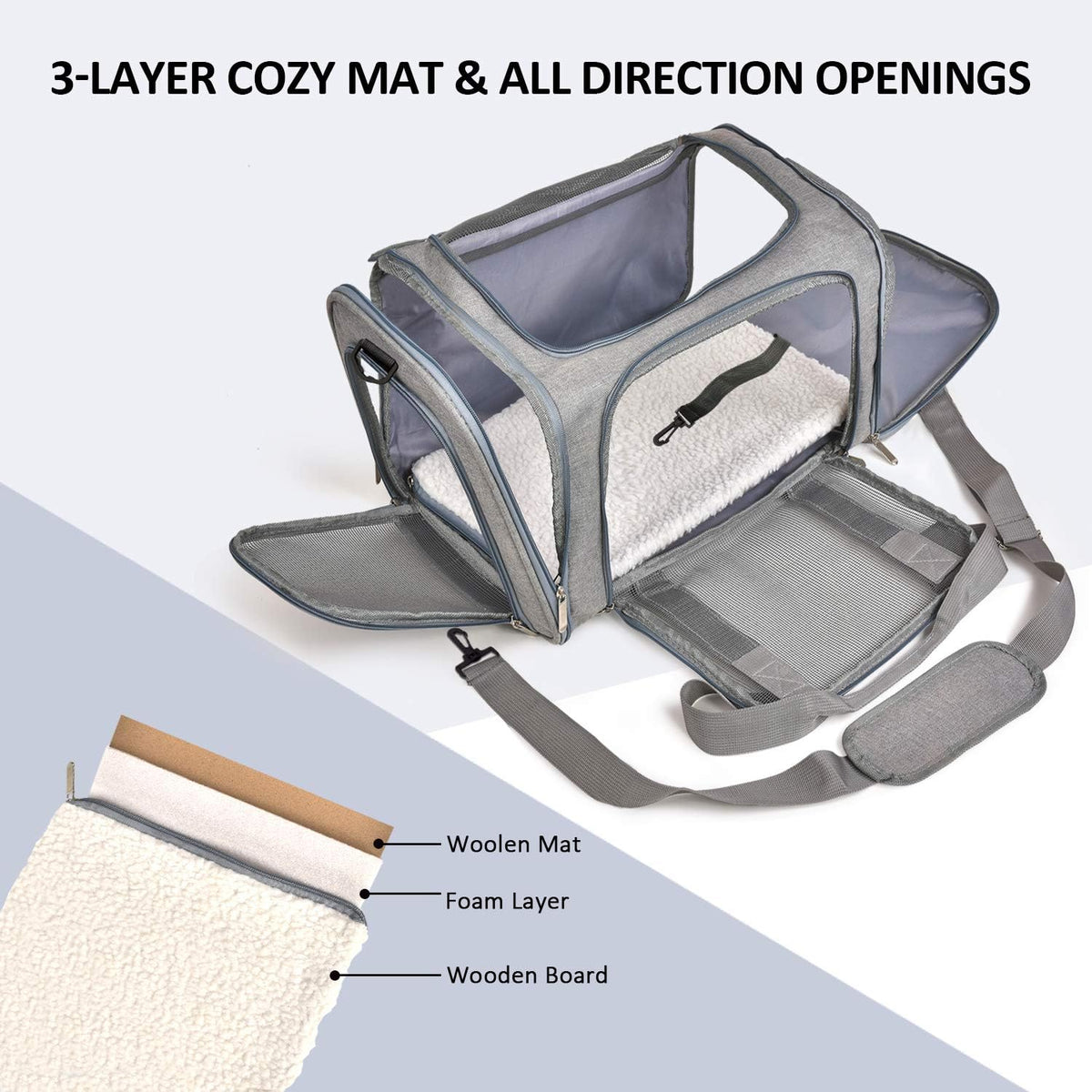 Cat Carriers Dog Carrier Pet Carrier For Small / Medium Cats Dogs Puppies (Up To 15lbs), TSA Airline Approved Small
