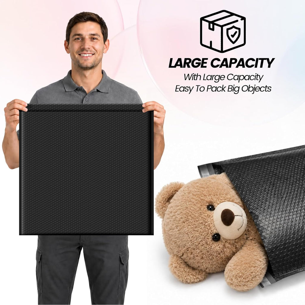 Bubble Mailers 24x24" 15 Pack Black Extra Large Padded Envelopes