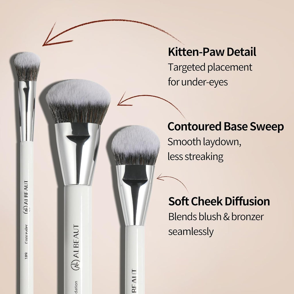 Makeup Brush for Foundation Concealer Blush Contour Liquid Cream Blending Angled Shape