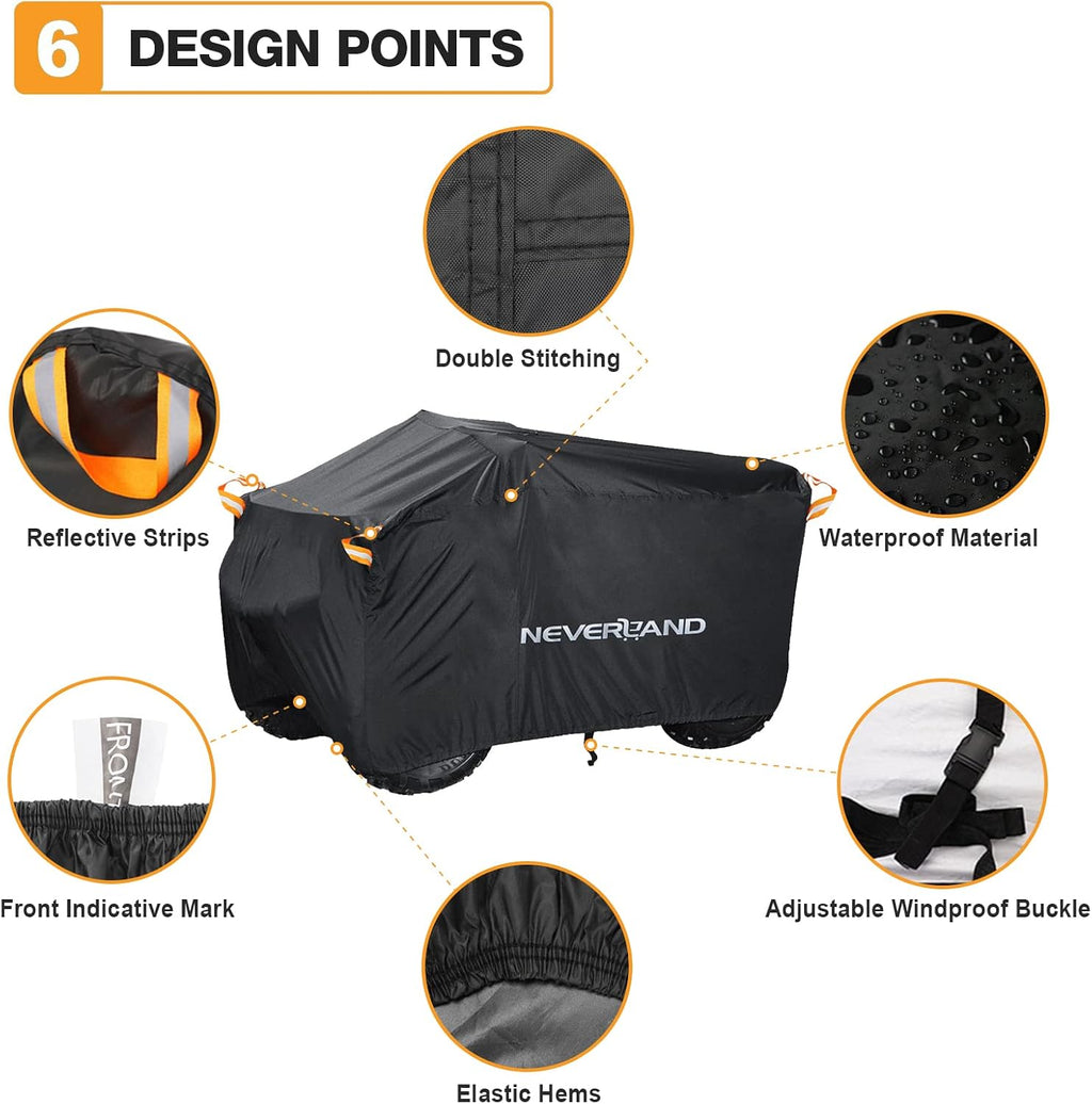 ATV Cover Waterproof Heavy Duty 4 Wheeler Cover for Honda XXXL | ATV Covers Waterproof Outdoor Heavy Duty Quad Cover