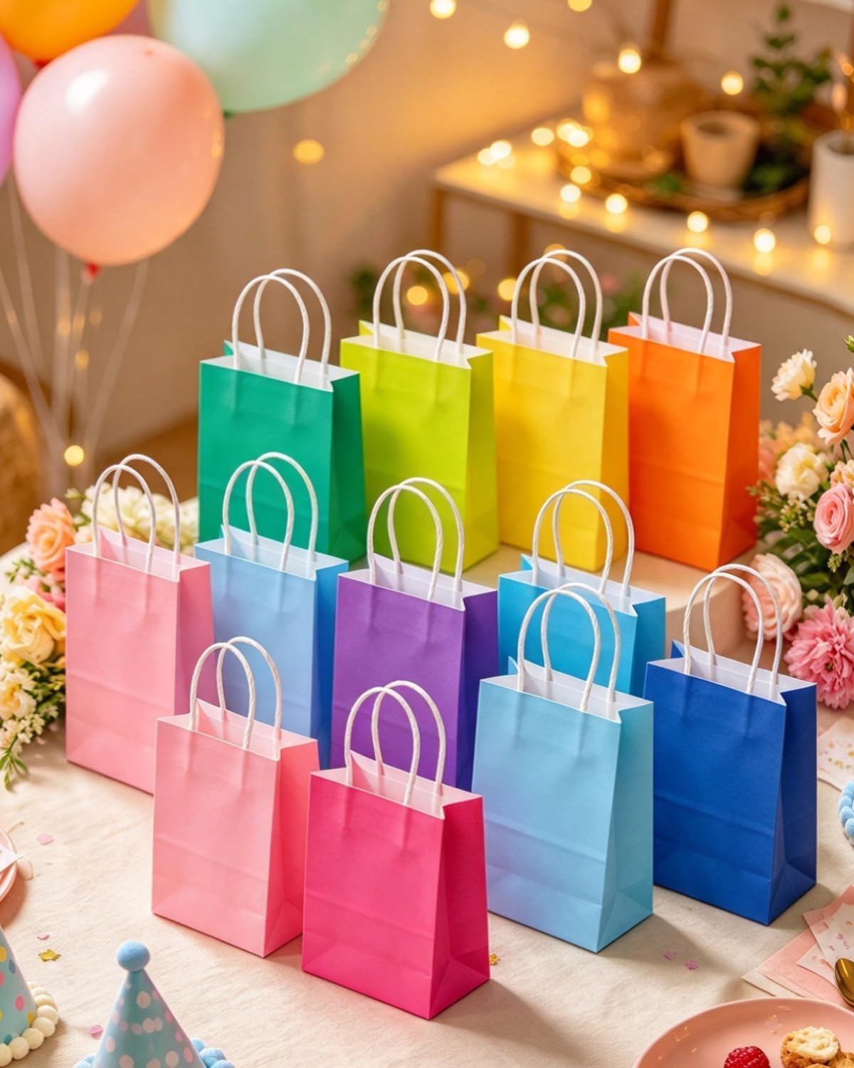 32Pcs Paper Gift Bags with Handles, 16 Different Senior Colors