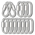 1.57IN Quick Link,Heavy Duty Locking Carabiner (12PCS,Silver)